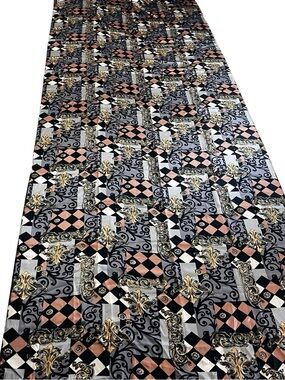 Harlequin Fleur-De-Lis Satin Fabric 3 1/8 Yard 45 Inch Wide Italian Satin Poly